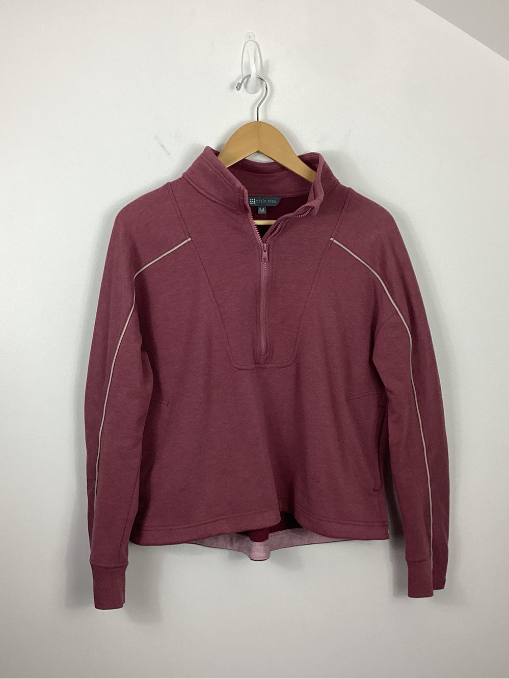 Title Nine Warmup 1/4 Zip Fleece Sweatshirt Size Medium